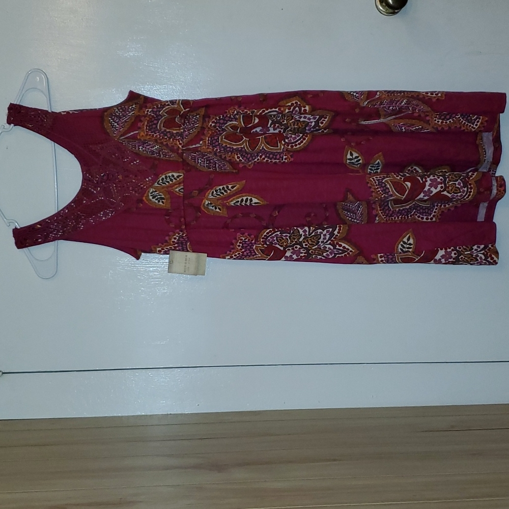 Sonoma sleeveless pink floral dress NWT